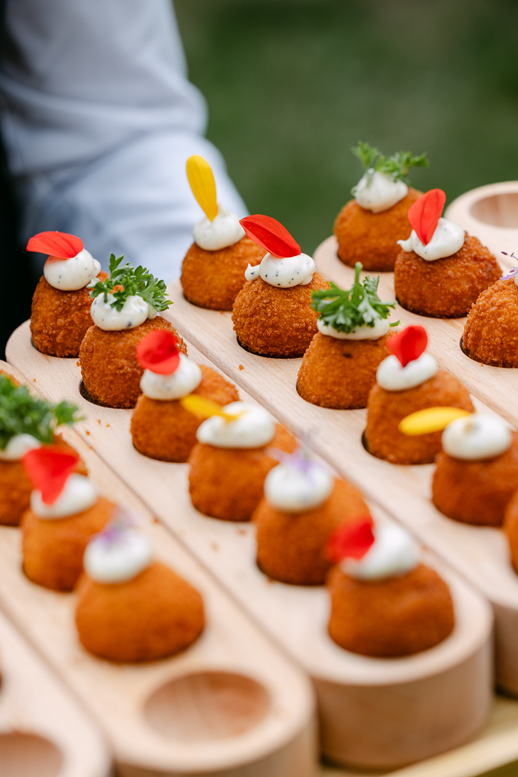 Croquettes served as a canapé during the reception
